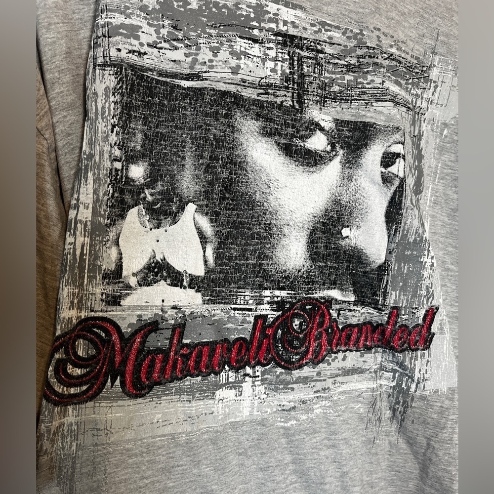 Vintage 90s Y2K Makaveli Tupac Rap Grunge Hip Hop T Shirt Size 4X